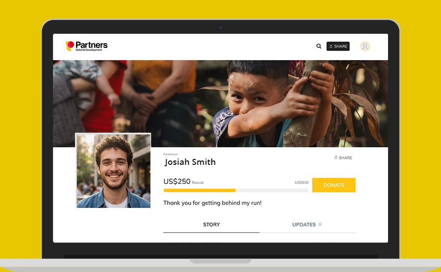 Create your fundraising page.